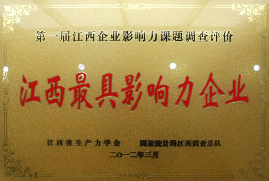 The most influential enterprises in Jiangxi 2012